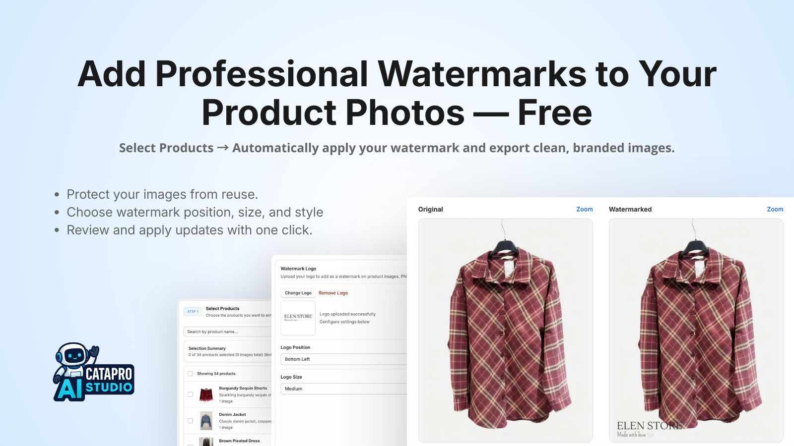 Free watermark tool interface